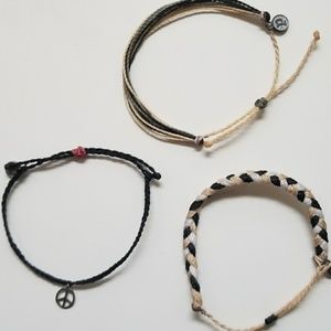 Pura Vida Black Peace Bracelet set